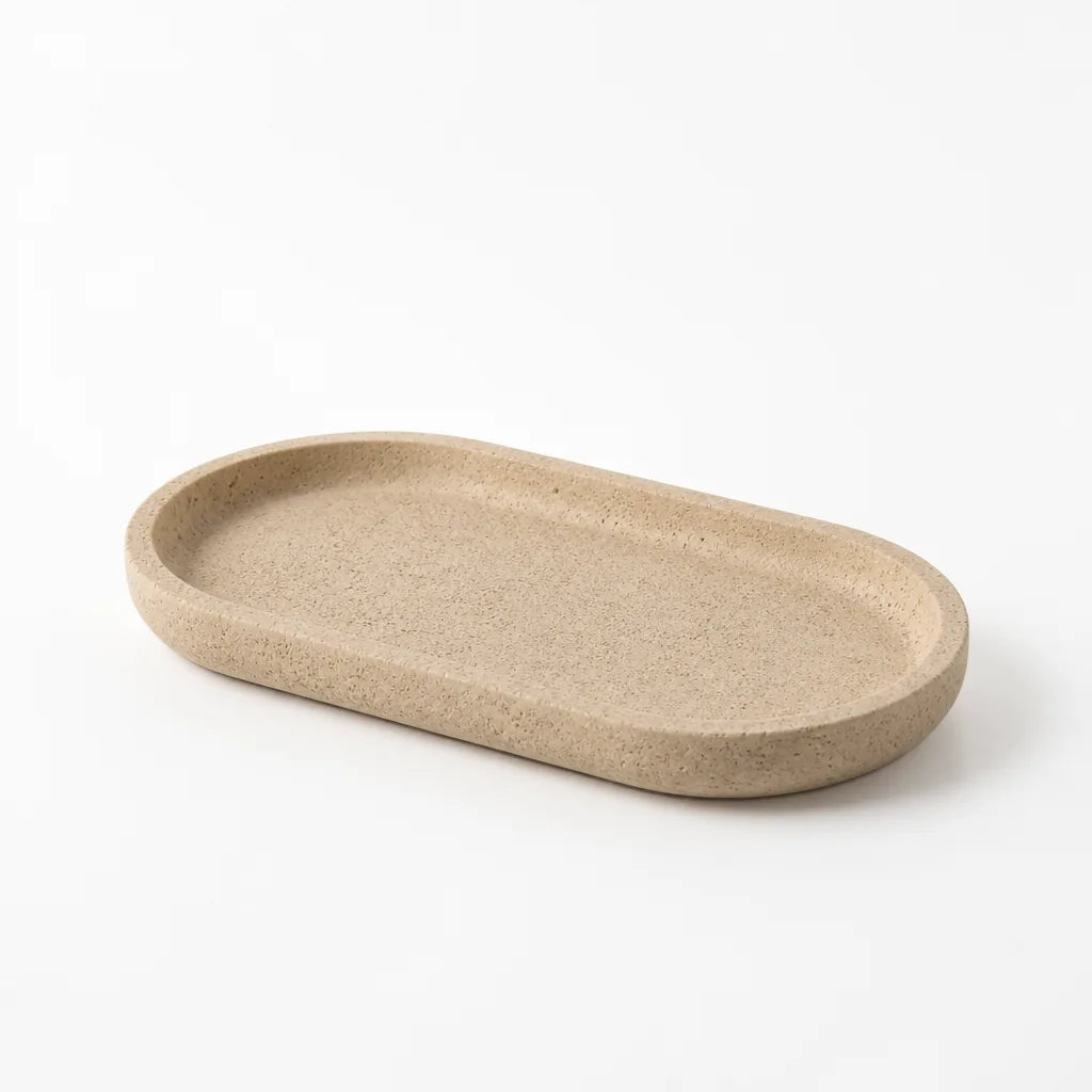 Vanity Tray Sandstone Minimalist Warm Beige
