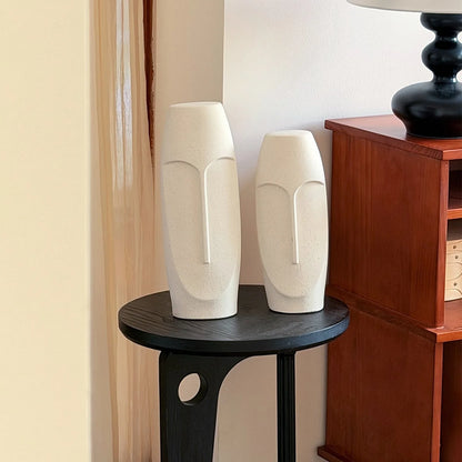 Vase Abstract Face Ceramic 15.9 Inch
