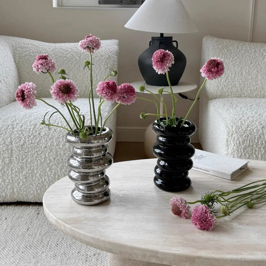 Vase Sculptural Glossy Ceramic Centerpiece