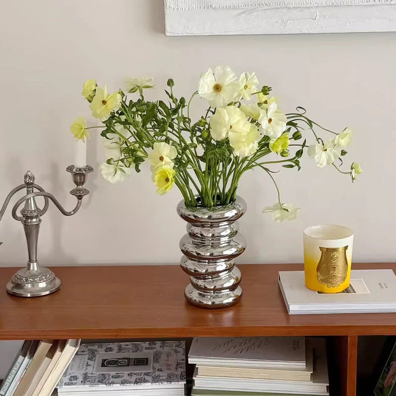 Vase Sculptural Glossy Ceramic Centerpiece