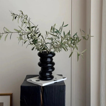 Vase Sculptural Glossy Ceramic Centerpiece