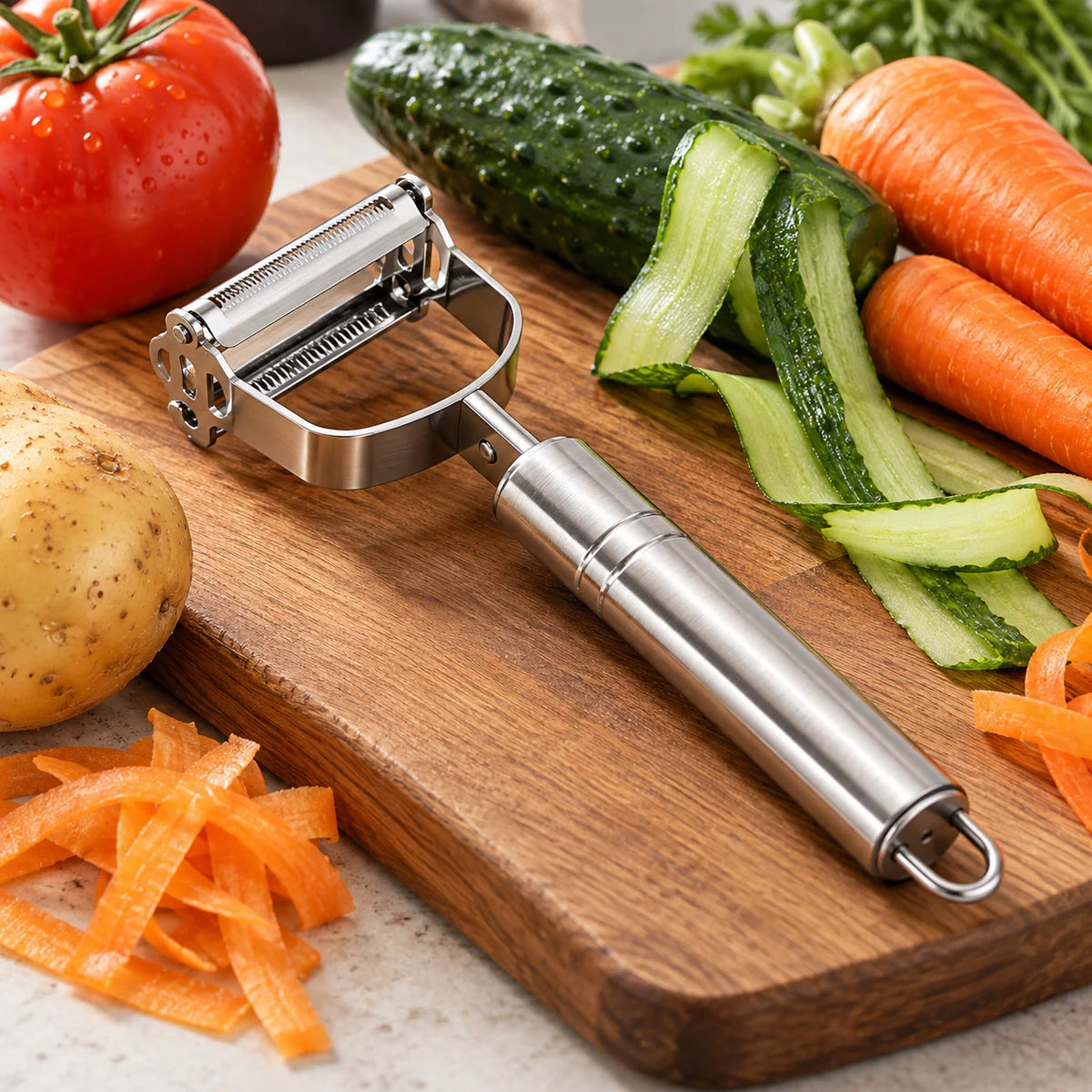 Vegetable Peeler Double-Sided Stainless Steel Blade Non-Slip Handle