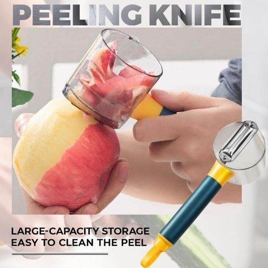 Vegetable Peeler Stainless Steel Blade Built-In Peel Container