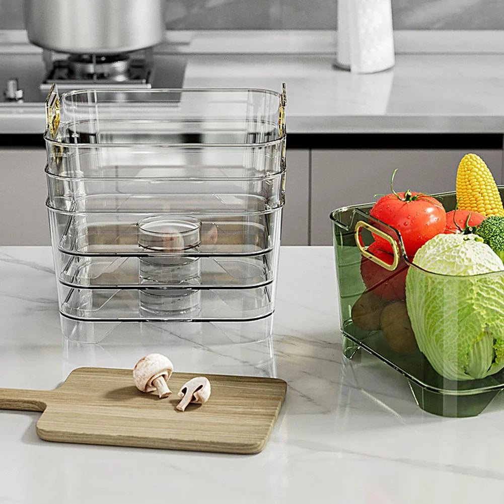 Vegetable Washing Basket Stackable Quick-Drain Plastic Sieve