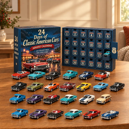 Vehicle Advent Calendar 24 Die-Cast Models Reusable Display Box