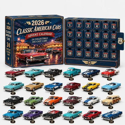 Vehicle Advent Calendar 24 Die-Cast Models Reusable Display Box