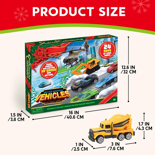 Vehicle Advent Calendar 24 Mini Vehicles Assorted Styles