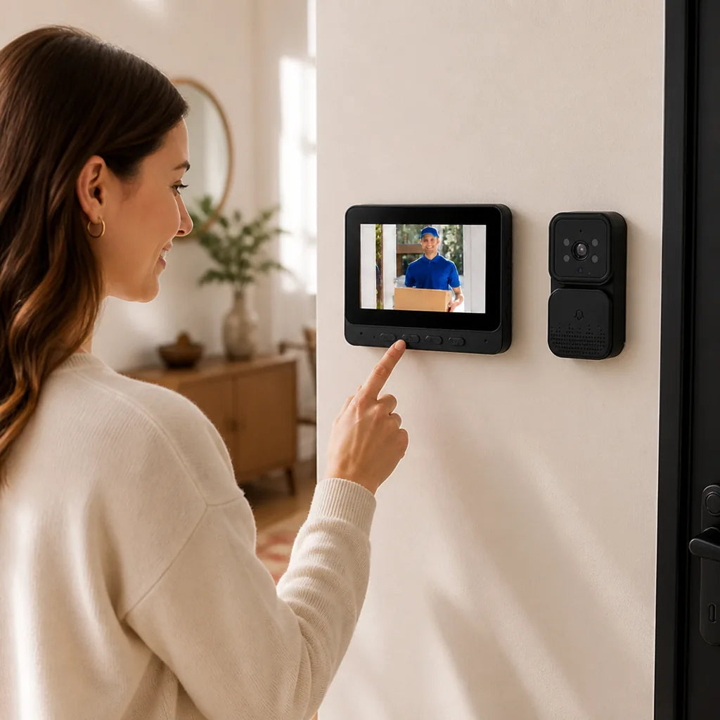 Video Doorbell 4.3-Inch HD Night Vision Two-Way Intercom