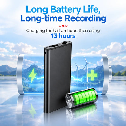 Voice Recorder Voice-Activated & Pocket-Sized 50-Hour Battery