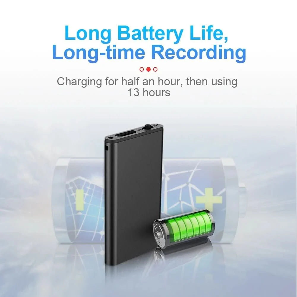Voice Recorder Voice-Activated Recording 32GB Storage 50-Hour Battery Life