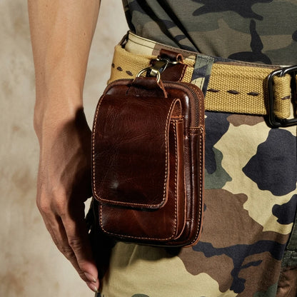 Waist Pack Full-Grain Leather Magnetic Front Flap Adjustable Strap