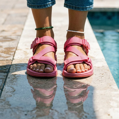 Walking Sandals Adjustable Straps Cushioned Arch Support