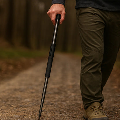 Walking Stick Pop-Up Button Opening Anti-Slip Shock-Absorbing Grip