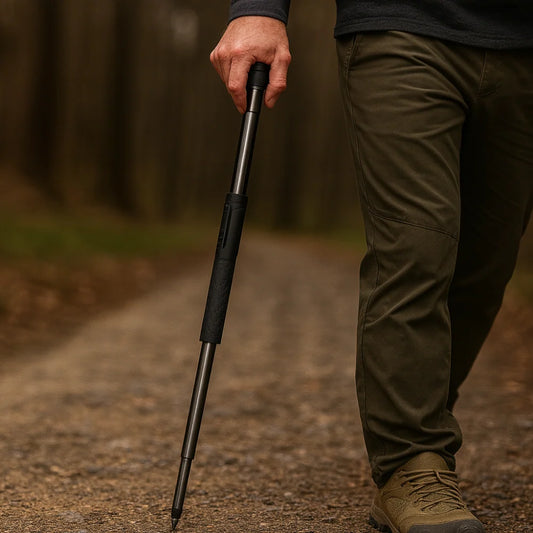 Walking Stick Pop-Up Button Opening Anti-Slip Shock-Absorbing Grip