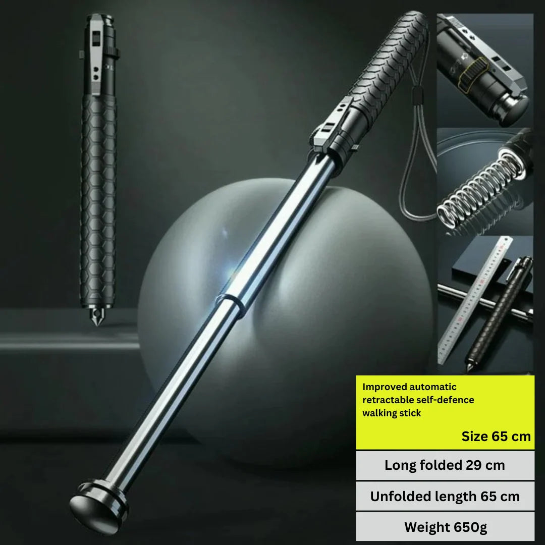 Walking Stick Pop-Up Button Opening Anti-Slip Shock-Absorbing Grip