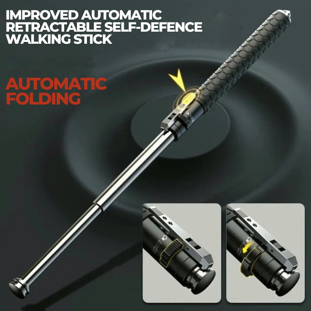 Walking Stick Pop-Up Button Opening Anti-Slip Shock-Absorbing Grip