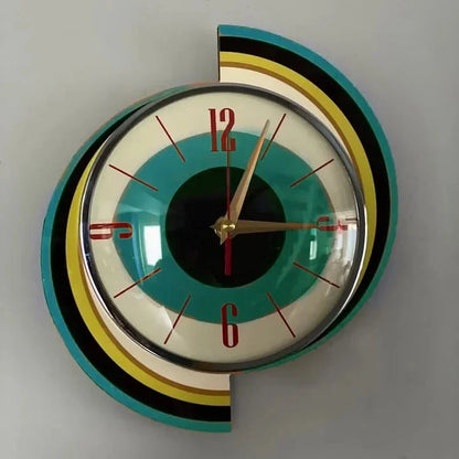 Wall Clock Mid-Century Sunburst Silent Operation