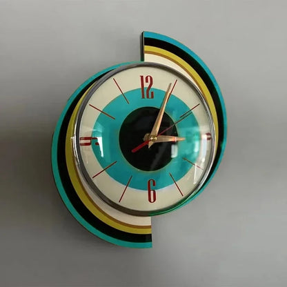 Wall Clock Mid-Century Sunburst Silent Operation