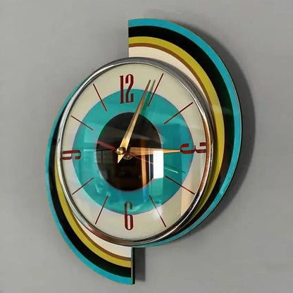 Wall Clock Mid-Century Sunburst Silent Operation