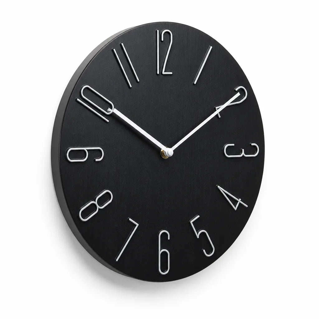Wall Clock Silent Quartz Movement Minimalist Design
