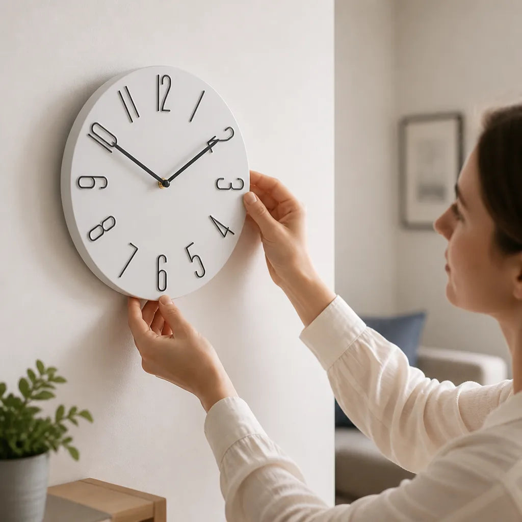 Wall Clock Silent Quartz Movement Minimalist Design