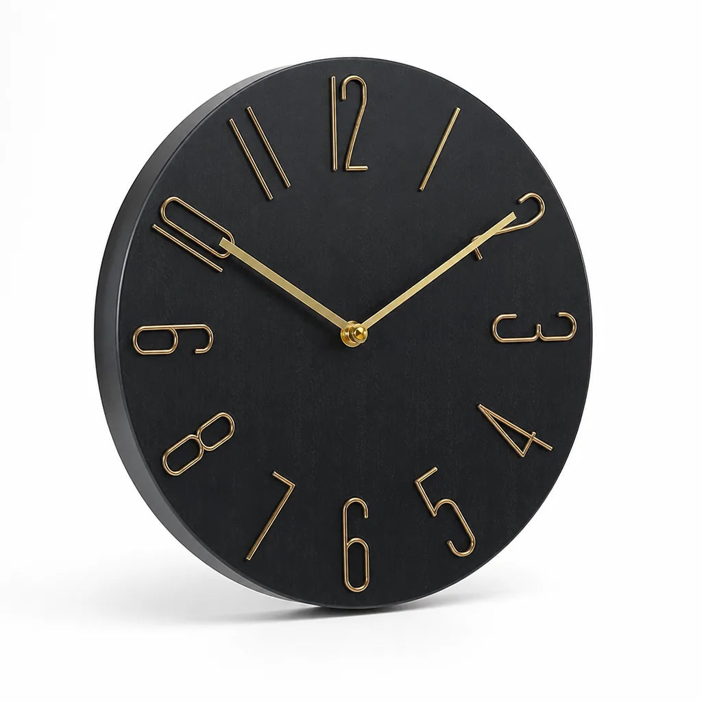 Wall Clock Silent Quartz Movement Minimalist Design