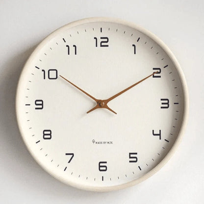 Wall Clock Silent Quartz Movement Minimalist Design 9.45 Inch