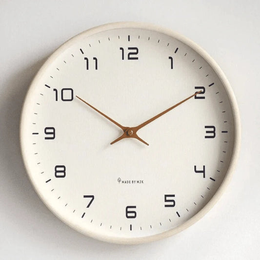 Wall Clock Silent Quartz Movement Minimalist Design 9.45 Inch