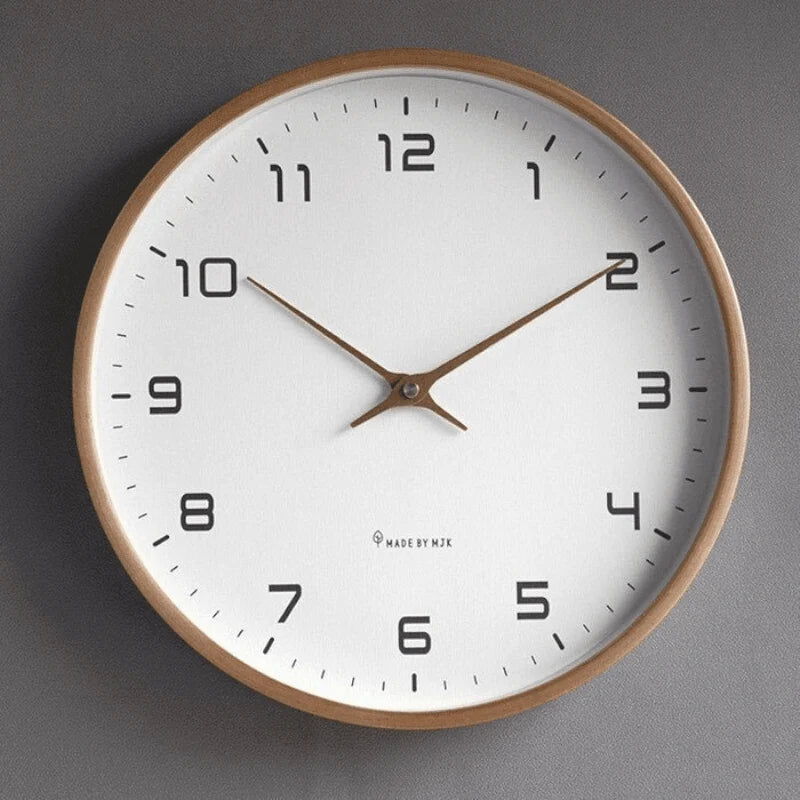 Wall Clock Silent Quartz Movement Minimalist Design 9.45 Inch