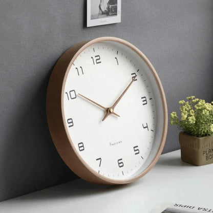 Wall Clock Silent Quartz Movement Minimalist Design 9.45 Inch