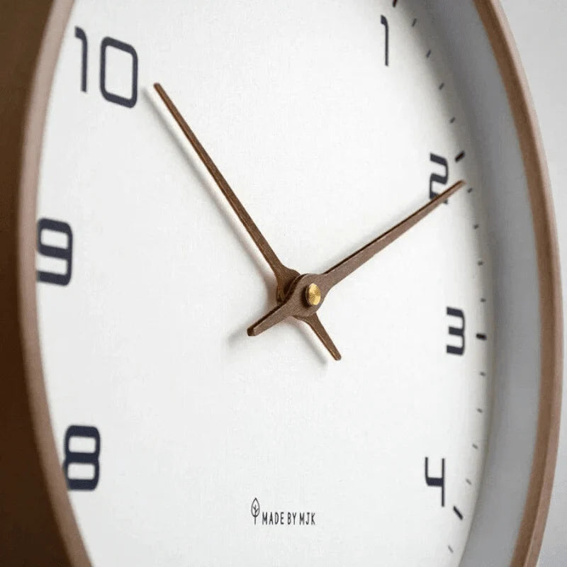 Wall Clock Silent Quartz Movement Minimalist Design 9.45 Inch