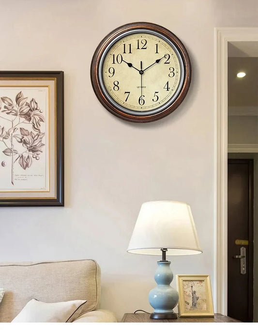 Wall Clock Silent Wooden 11.8 Inch