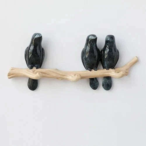 Wall Coat Rack Decorative Bird Solid Wood