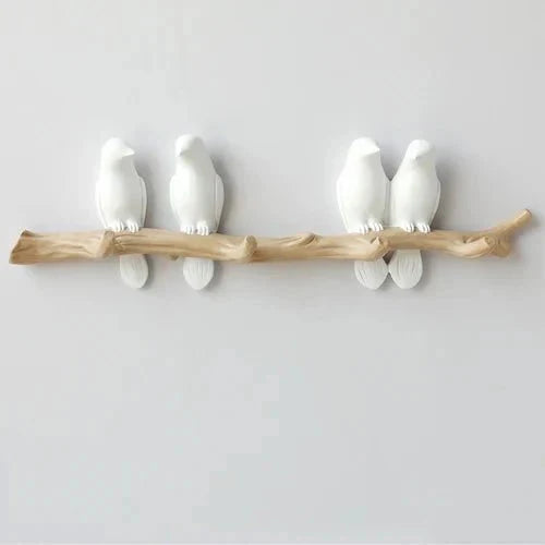 Wall Coat Rack Decorative Bird Solid Wood