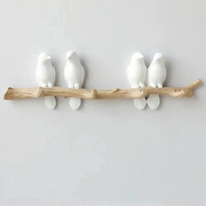 Wall Coat Rack Decorative Bird Solid Wood