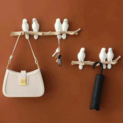 Wall Coat Rack Decorative Bird Solid Wood