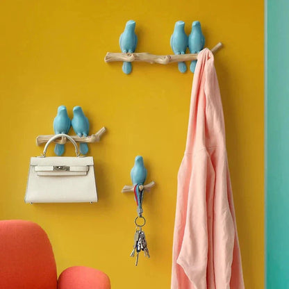 Wall Coat Rack Decorative Bird Solid Wood