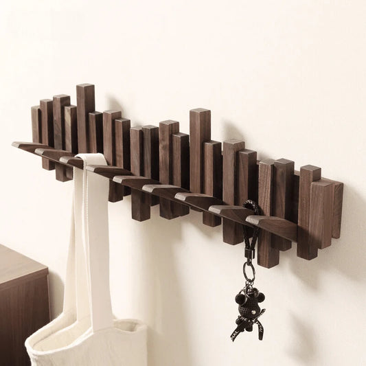 Wall Coat Rack Foldable Hooks & Hidden Mounting