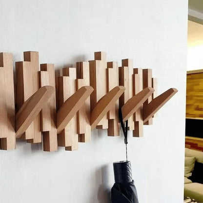 Wall Coat Rack Foldable Hooks & Hidden Mounting