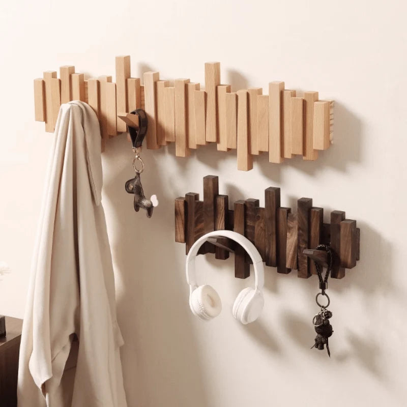 Wall Coat Rack Foldable Hooks & Hidden Mounting