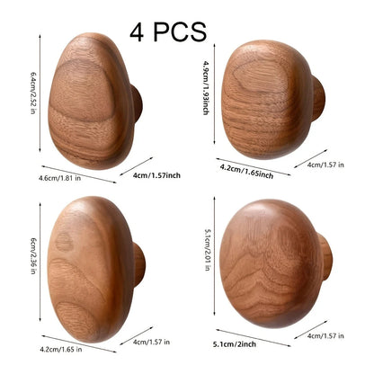 Wall Hook Set Walnut & Beech Set of 4