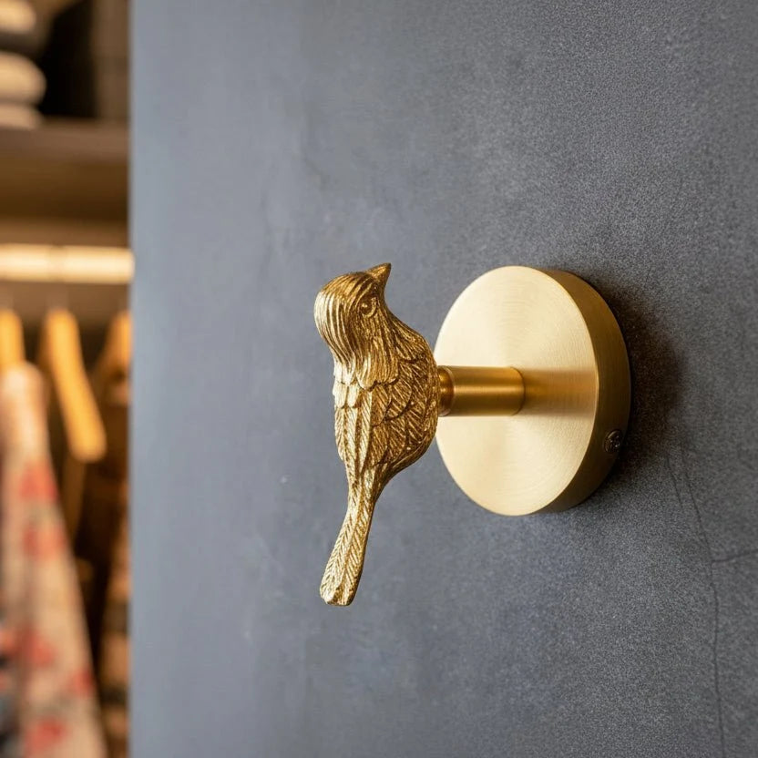 Wall Hook Solid Brass Animal Design Gold Finish