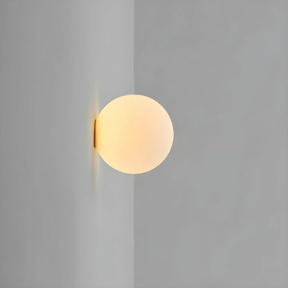 Wall Lamp Frosted Glass Globe Metal Base