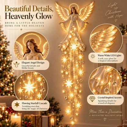 Wall Light Angel With Cascading Stars Warm White