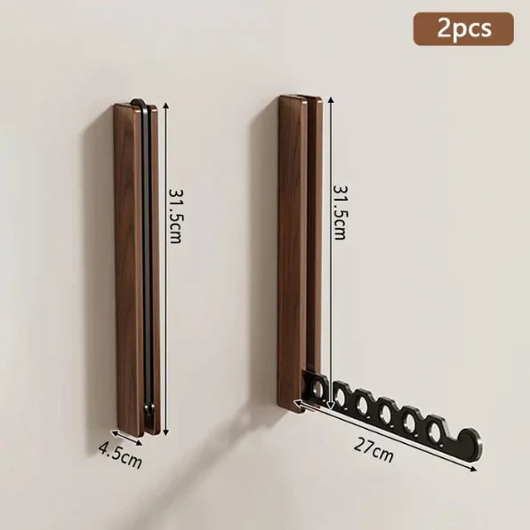 Wall-Mounted Folding Hanger Rail Space-Saving