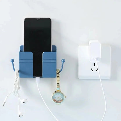 Wall-Mounted Phone & Remote Holder Tool-Free Mounting