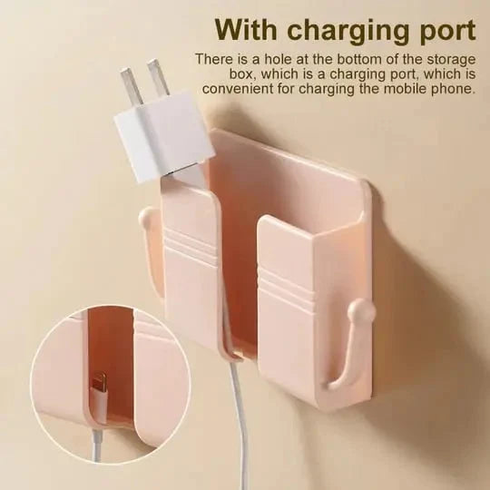 Wall-Mounted Phone & Remote Holder Tool-Free Mounting