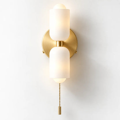 Wall Sconce Double Frosted Globes Plug-In & Hardwired