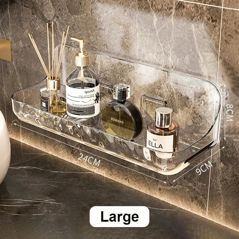Wall Shelf Clear Acrylic Self-Adhesive Removable Mounting