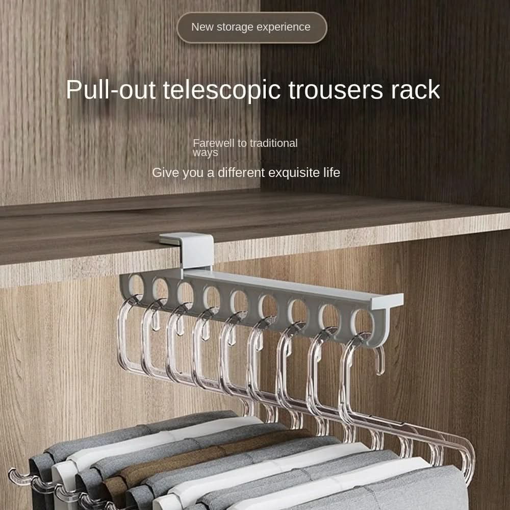 Wardrobe Pull-Out Rack Smooth-Gliding Space-Saving Clothing Storage